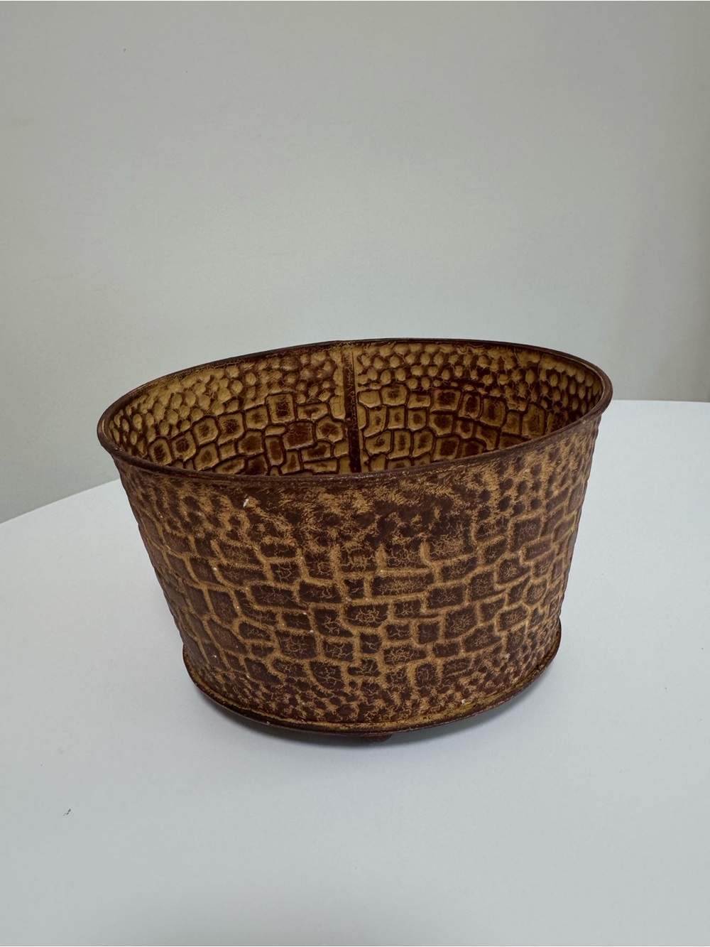 Rustic Brown Decorative Metal Planter by